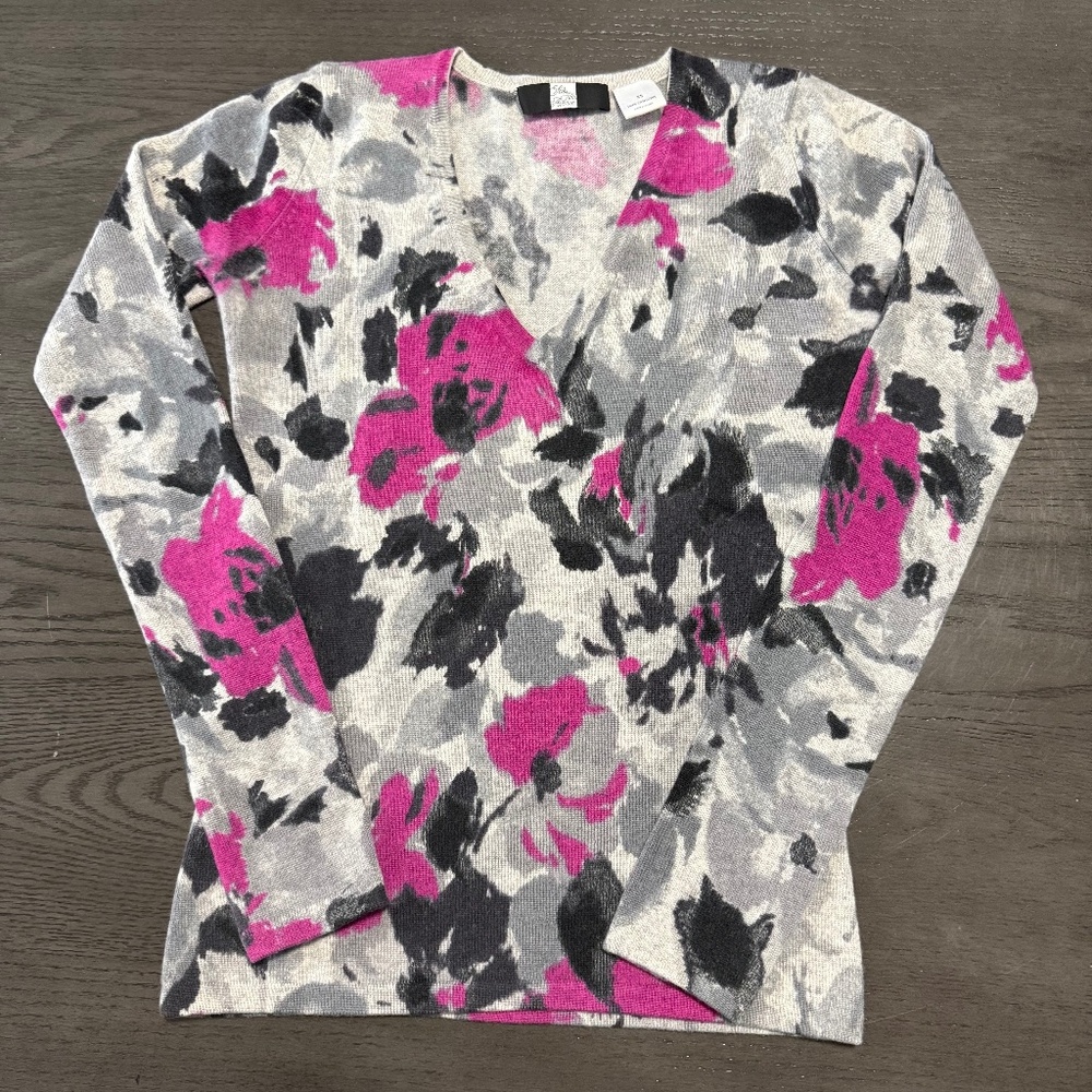Saks Fifth Avenue Women’s 100% Cashmere‎ Multicolor Sweater Pullover Size XS